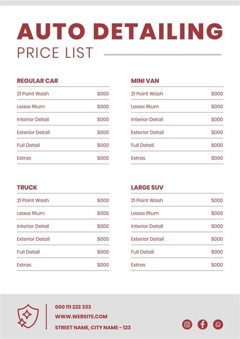 Price List 